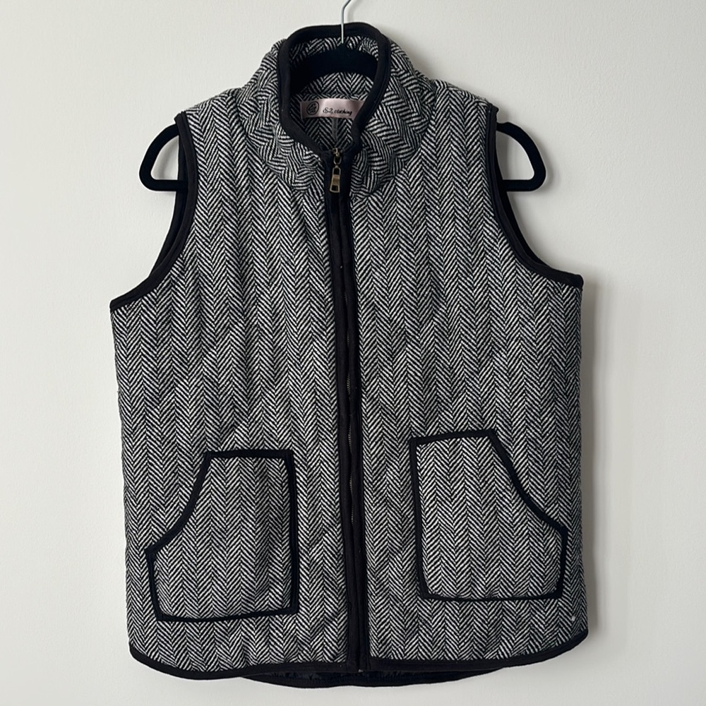 Black and white vest with cute design